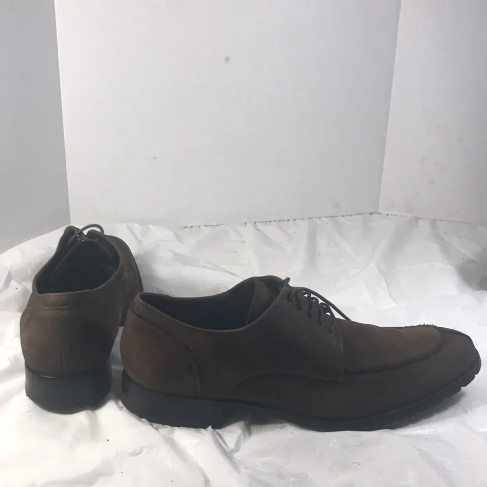 Cole Haan Nike Air Men's Brown Waterproof Suede Lace Up Split Toe Oxford Shoes